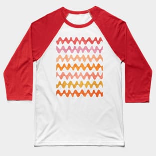 Abstract Waves Pink Orange Baseball T-Shirt